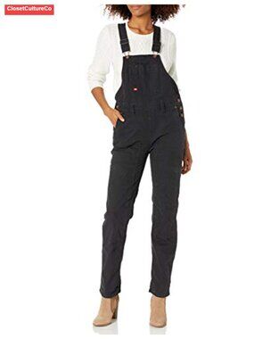 Cotton Blend Stretch Double Front Bib Overalls with Knee Pad Openings